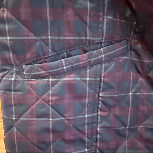 Talbots Navy Plaid Quilted Vest - Picture 5 of 8